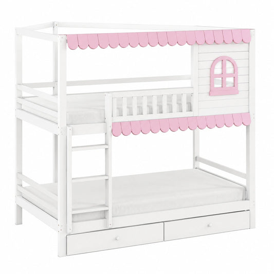 lit-superpose-enfant-90-x-200-cm-avec-securite-et-rangements-blanc-et-rose-mwdadg2335lb